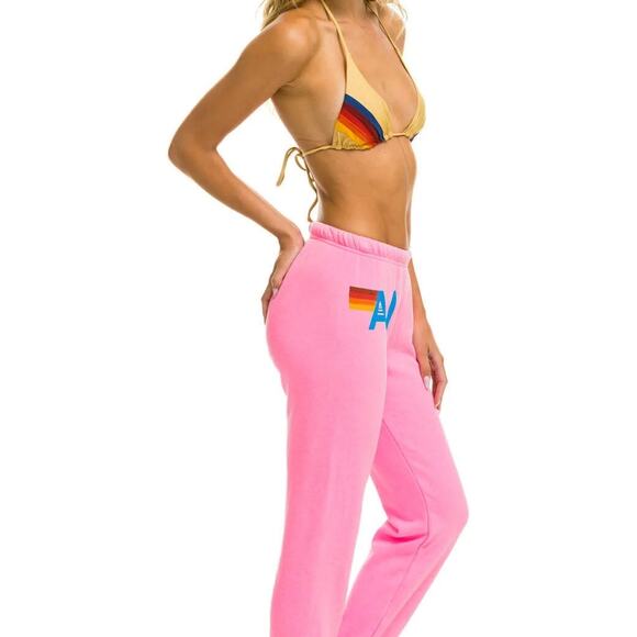 Aviator Nation Pants - NWT Aviator Nation Logo Womens Sweatpants Neon Pink Sz S